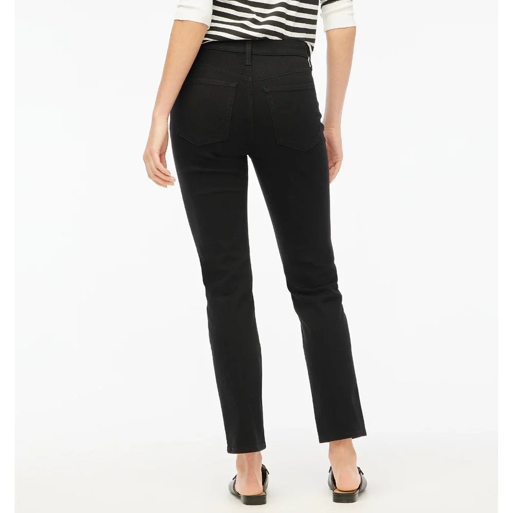 J.Crew Essential Straight Jean All Day Stretch Denim High Waist Black US 34 NWT